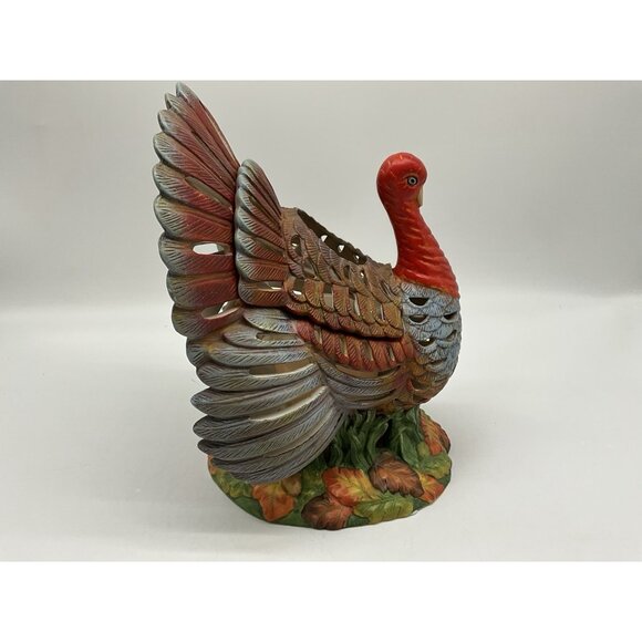 PartyLite 10" Turkey Tea Light Candle Holder Thanksgiving Table Setting wo/ Box - Picture 5 of 10